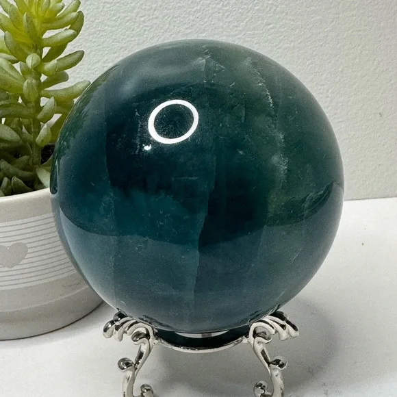 Blue Green Fluorite Sphere - Picture 3 of 9
